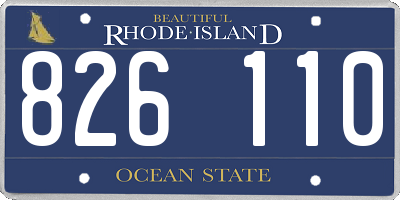 RI license plate 826110