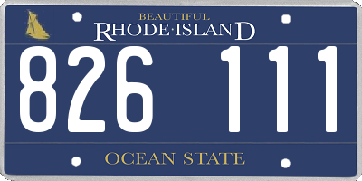 RI license plate 826111