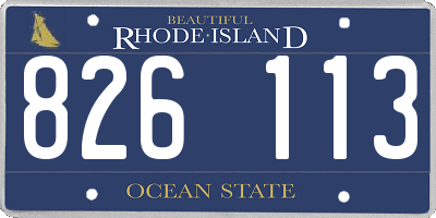 RI license plate 826113