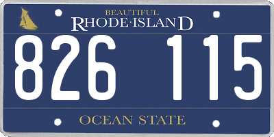 RI license plate 826115