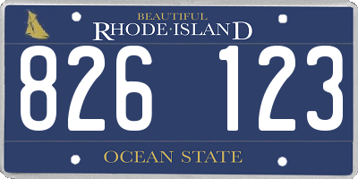 RI license plate 826123
