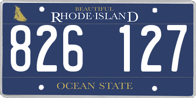 RI license plate 826127