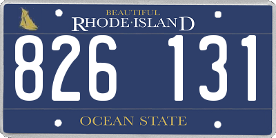 RI license plate 826131