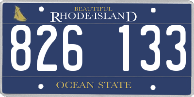 RI license plate 826133