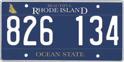RI license plate 826134