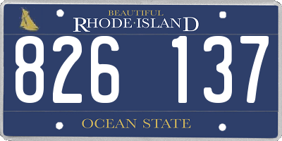 RI license plate 826137