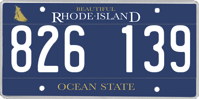 RI license plate 826139