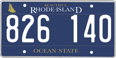 RI license plate 826140