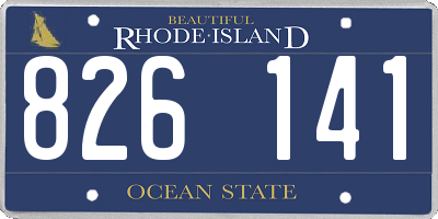 RI license plate 826141