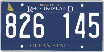 RI license plate 826145