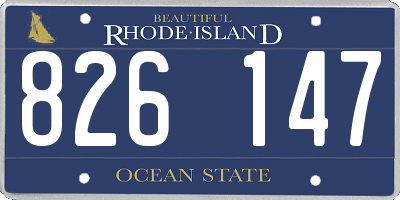 RI license plate 826147
