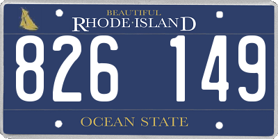 RI license plate 826149