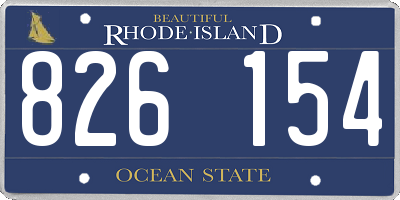 RI license plate 826154