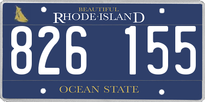 RI license plate 826155