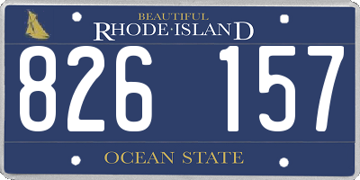 RI license plate 826157