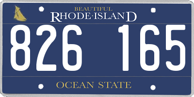 RI license plate 826165