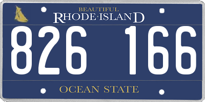 RI license plate 826166
