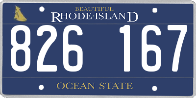 RI license plate 826167