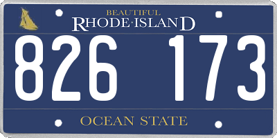 RI license plate 826173
