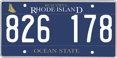 RI license plate 826178