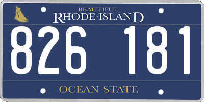 RI license plate 826181