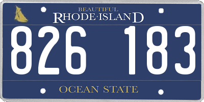 RI license plate 826183