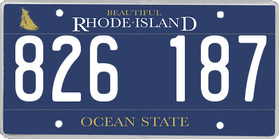 RI license plate 826187