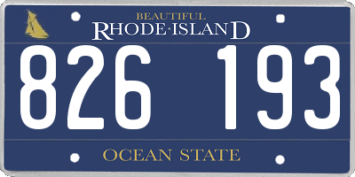 RI license plate 826193