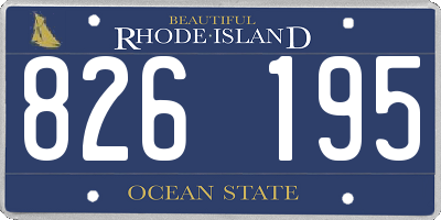 RI license plate 826195