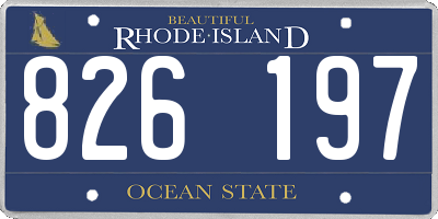 RI license plate 826197