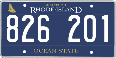 RI license plate 826201