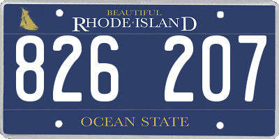 RI license plate 826207