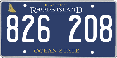 RI license plate 826208