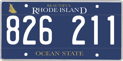 RI license plate 826211