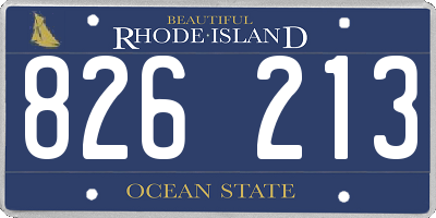 RI license plate 826213
