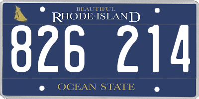 RI license plate 826214
