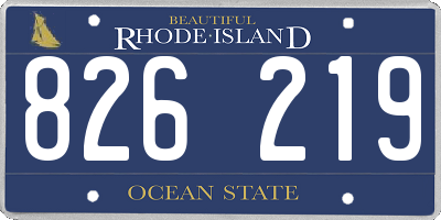 RI license plate 826219