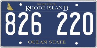RI license plate 826220