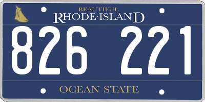 RI license plate 826221