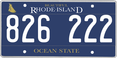RI license plate 826222
