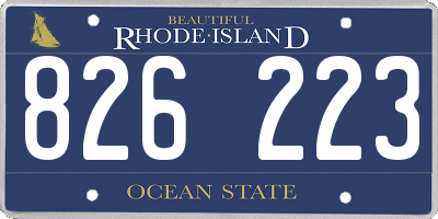 RI license plate 826223