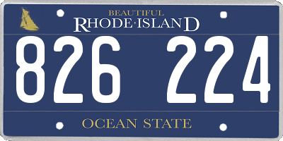 RI license plate 826224
