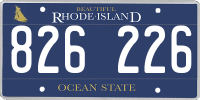 RI license plate 826226