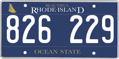 RI license plate 826229