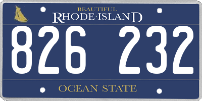 RI license plate 826232