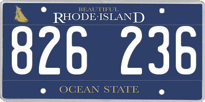 RI license plate 826236