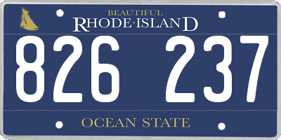 RI license plate 826237