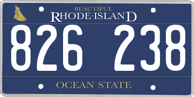 RI license plate 826238