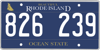 RI license plate 826239