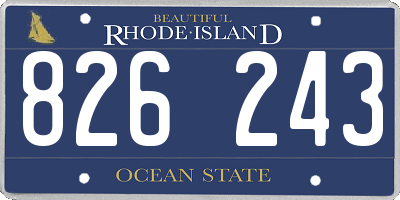 RI license plate 826243